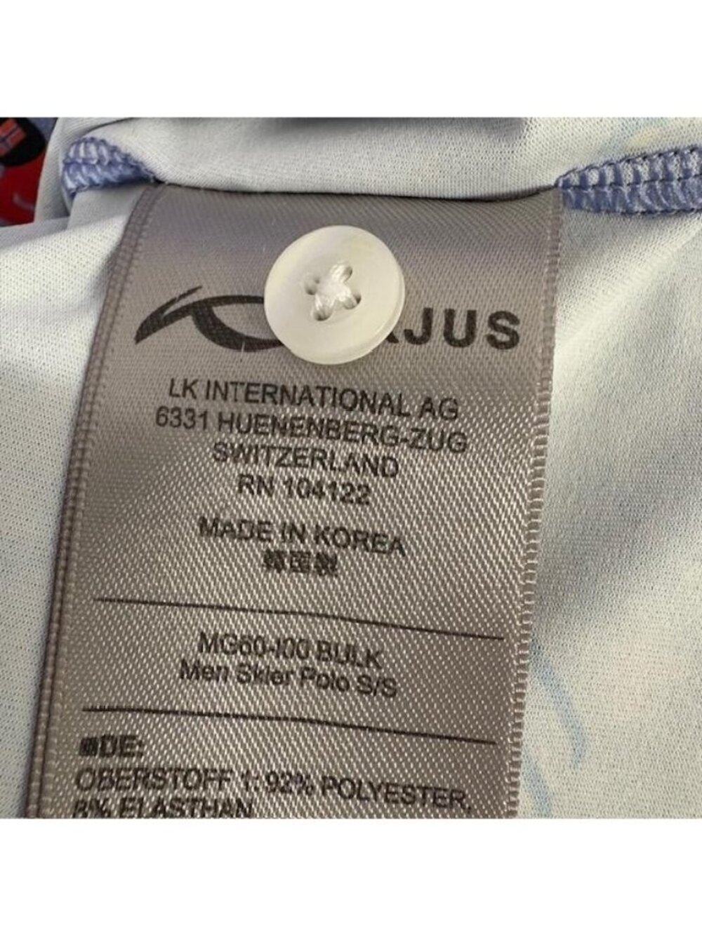 KJUS Polo Shirt Mens XL Blue Skier Print Golf Performance Stretch UPF 50+ Top - Picture 5 of 9